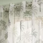 Lot de 2 Voilages à Œillets 140 x 240 cm - Voile Sablé Imprimé Palmea Vert