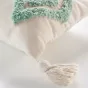 Coussin dehous. compr. pompons 30 x 50 cm coton/polyester tufte athena Sauge