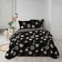 Pack parure de couette 240 x 220 cm Milor + drap housse 140 x 190 x 30 cm Noir