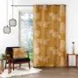 Rideau a oeillets 140 x 280 cm polyester imprime Esquisse Camel