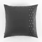 Taie d'oreille brodée 100% coton luxe 57 fils 63 x 63 cm Agathe Anthracite