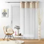 Voilage a oeillets 140 x 240 cm voile sablé + pompon Sundore
