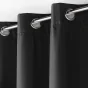 Lot de 2 rideaux  à œillets isolant thermique Icemount Noir 140 x 260 cm - dos en polyuréthane
