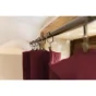 Rideau ajustable + 8 anneaux pince gaze de coton luxe 140 x 300 cm Gaia Bordeaux