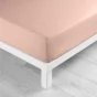 Drap housse 2 personnes 140 x 190 cm uni 57 fils lina Rose