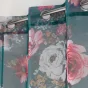 Voilage a oeillets 140 x 240 cm voile sable imprime flower life Petrole