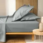 Drap housse Queen size 160 x 200 x 30 cm coton bio 57 fils Biolina Gris