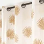 Rideau a oeillets 140 x 240 cm polycoton imprime metallise lotus Ocre