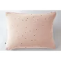 Taie d'oreiller gaze de coton brodée fil or 50 x 70 cm Gaia Chic Rose