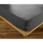 Drap housse coton luxe 160 x 200 cm bonnet 30 cm Ambre Anthracite