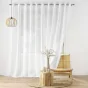 Voilage pour baie vitrée 400 x 240 cm effet lin tisse haltona Blanc