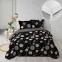 Pack parure de couette 240 x 220 cm Milor + drap housse 140 x 190 x 30 cm Blanc