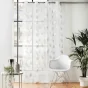 Voilage a oeillets 140 x 240 cm voile sablé  imprimé metallisé Edelia Argent