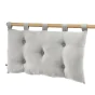 Lot de 2 Têtes de lit 5 boutons avec passants – 50 x 80 cm – Gaze de coton Gaïa Gris clair