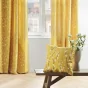 Lot de 2 Rideaux a oeillets 140 x 260 cm polyester appliqué Sakura Jaune