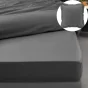 Pack drap housse king size 180 x 200 cm + 2 taies en percale 78 fils Acier