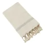 fouta avec franges 100 x 200 cm coton tissé teint ulysse ecume