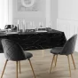 Nappe rectangle 140 x 240 cm microfibre imprimee metal. firmament Noir/argent