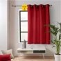 Lot de 2 rideaux petite hauteur 135 x 180 cm coton/polyester recyclé Twily Rouge