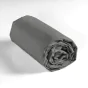 Drap housse 2 personnes 160 x 200 cm uni 57 fils lina Anthracite