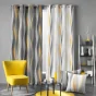 Rideau a oeillets 140 x 260 cm polyester imprime ondulys Jaune/blanc