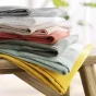 Parure de lit 140 x 200 cm double gaze coton uni 57 fils Angelia Kaki