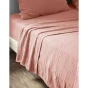 Drap plat 270 x 300 cm Double gaze de coton luxe Gaïa Rose pêche
