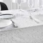 Nappe rectangle 140 x 240 cm microfibre imprimee metallisee mikado Blanc/argent