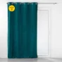 Lot de 2 Rideaux tamisant à oeillets 140 x 260 cm velours relief Velouriane Pétrole