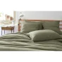 Taie d'oreiller gaze de coton brodée fil or 50 x 70 cm Gaia Chic Romarin