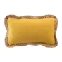 Coussin déhousssable passepoil 30 x 50 cm polycoton +jute Akina Ocre