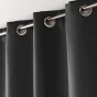 Lot de 4 rideaux à œillets occultants unis petite hauteur 140 x 180 cm - Noir