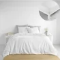 Pack parure 240 x 220 cm coton lavé 57 fils + DH 140x190 cm Linette Blanc