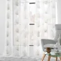 Lot de 2 Voilages a oeillets 140 x 240 cm voile sablé brodé Palmaris Beige