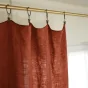 Rideau ajustable + 8 anneaux pince 140 x 270 cm lin lavé français luxe soline Paprika