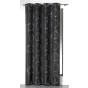 Rideau a oeillets 140 x 260 cm polyester imprime argent bully Anthracite