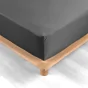 Drap housse qualité hotêl 140 x 190 cm + 2 taies en percale 78 fils Anthracite