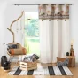 Rideau a oeillets 140 x 240 cm en coton + haut impirmé Keya lodge Taupe