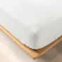 Ensemble Housse de Couette Iris 240 x 220 cm + 2 Taies en Percale de Coton 78 Fils avec Drap Housse Blanc 140