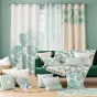 Coussin dehous. compr. pompons 30 x 50 cm coton/polyester tufte athena Sauge