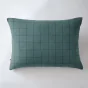 Taie d'oreiller gaze de coton tissée  50 x 70 cm Gaia Match Bleu canard