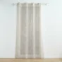 Voilage grande hauteur a oeillets 140 x 280 cm voile sablé brodé Galactee Taupe