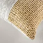 Coussin dehous. compresse 30 x 50 cm polycoton imp.+imit. raphia lesly des place Sans