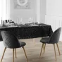 Nappe rectangle 140 x 240 cm microfibre imprimee metallisee mikado Noir/argent