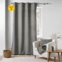 Lot de 2 Rideaux tamisant a oeillets 140 x 240 cm bouclette Wooly Gris