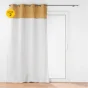 Lot de 2 rideaux a oeillets 140 x 240 cm polycoton + haut en jute Janara Ocre