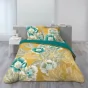 Housse de couette 240 x 220 cm coton 42 fils + 2 taies Florella jaune
