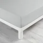 Drap housse 2 personnes 140 x 190 x 30 cm coton bio Biolina Gris