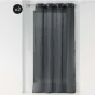 Lot de 2 Voilages  a oeillets 140 x 240 cm effet lin tissé Zazy Anthracite