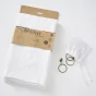 Rideau ajustable + 8 anneaux pince 140 x 270 cm lin lavé français luxe soline Blanc